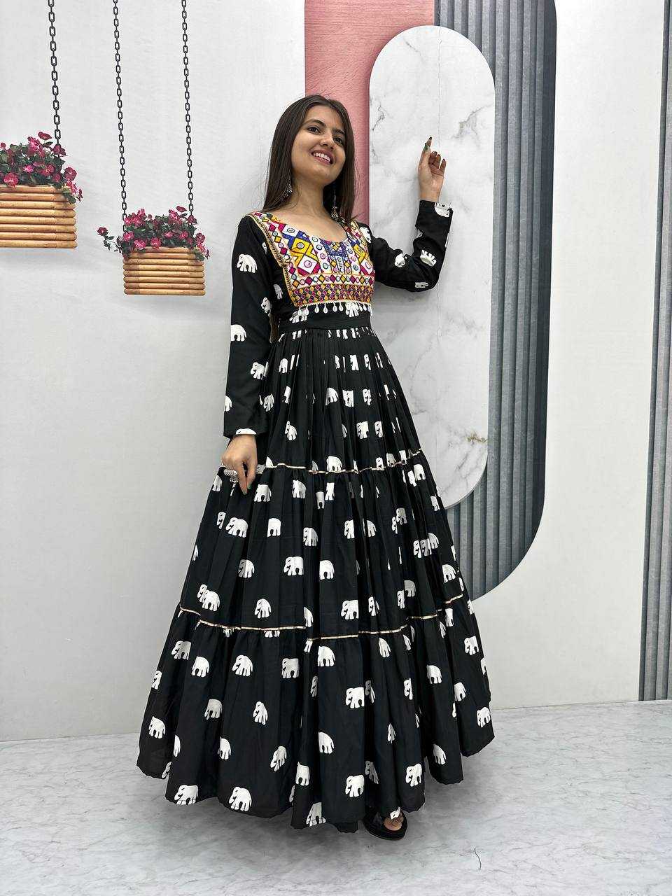 Ynf Pure Cotton KESH496 N35 Gowns Wedding Collections Festive Collections Wholesale Embroidery Gowns Party Wear Gowns Indo-Western Gowns Manufacturer