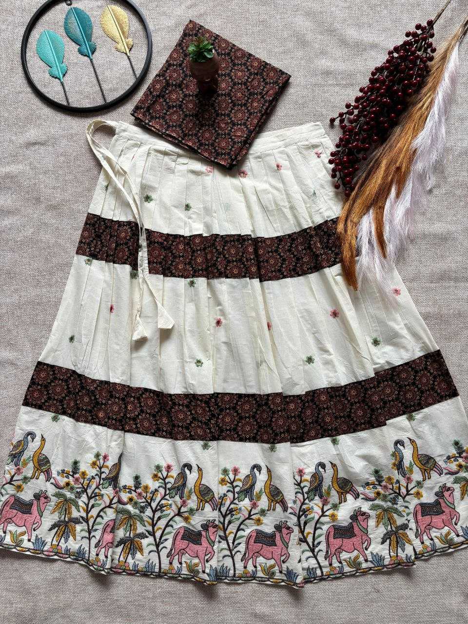 Ynf Pure Cotton RIN107 382 Kids Wear Wedding Collections Festive Collections Wholesale Kids Lehenga Embroidered Frock Girls Cotton Frocks Manufacturer