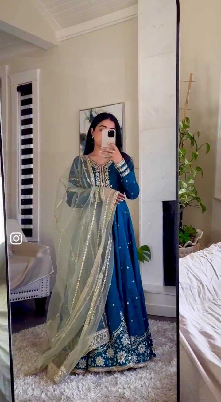 Ynf Pure Silk RIN197 4790 Suits & Dresses Wholesale Embroidery Suits Bridal Suits Designer dresses Manufacturer