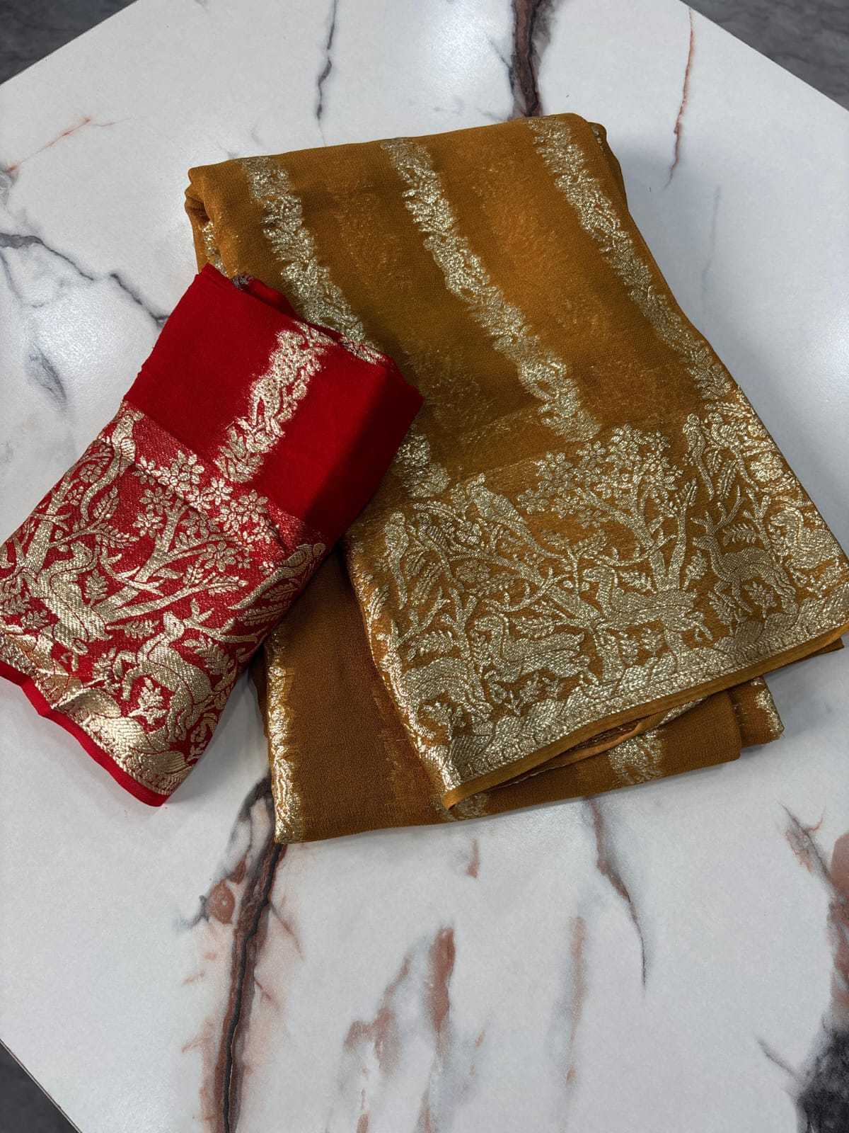 Ynf Pure Viscos RIN178 tiger pattern Sarees Wedding Collections Festive Collections Wholesale Designer Sarees Georgette Sarees Viscose Saree Manufacturer