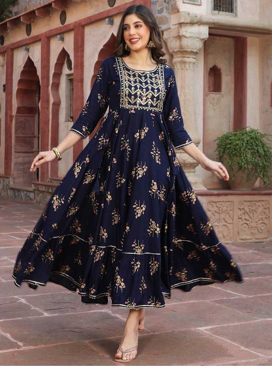 Ynf Rayon KESH510 1107 Gowns Plus Size Collections Wholesale Embroidery Gowns Designer Gowns Manufacturer
