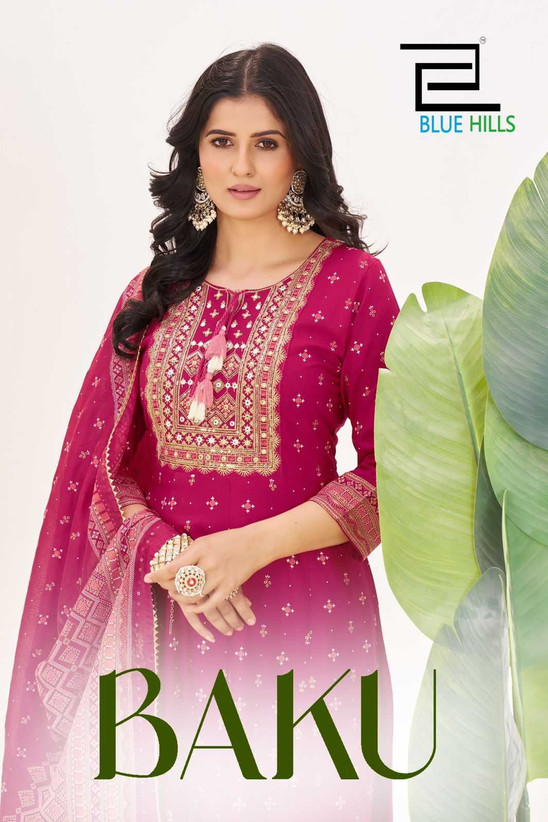 Ynf Rayon RIN190 BLUE HILLS-BAKU Setwise Collections Wholesale Gowns Catalogs Manufacturer