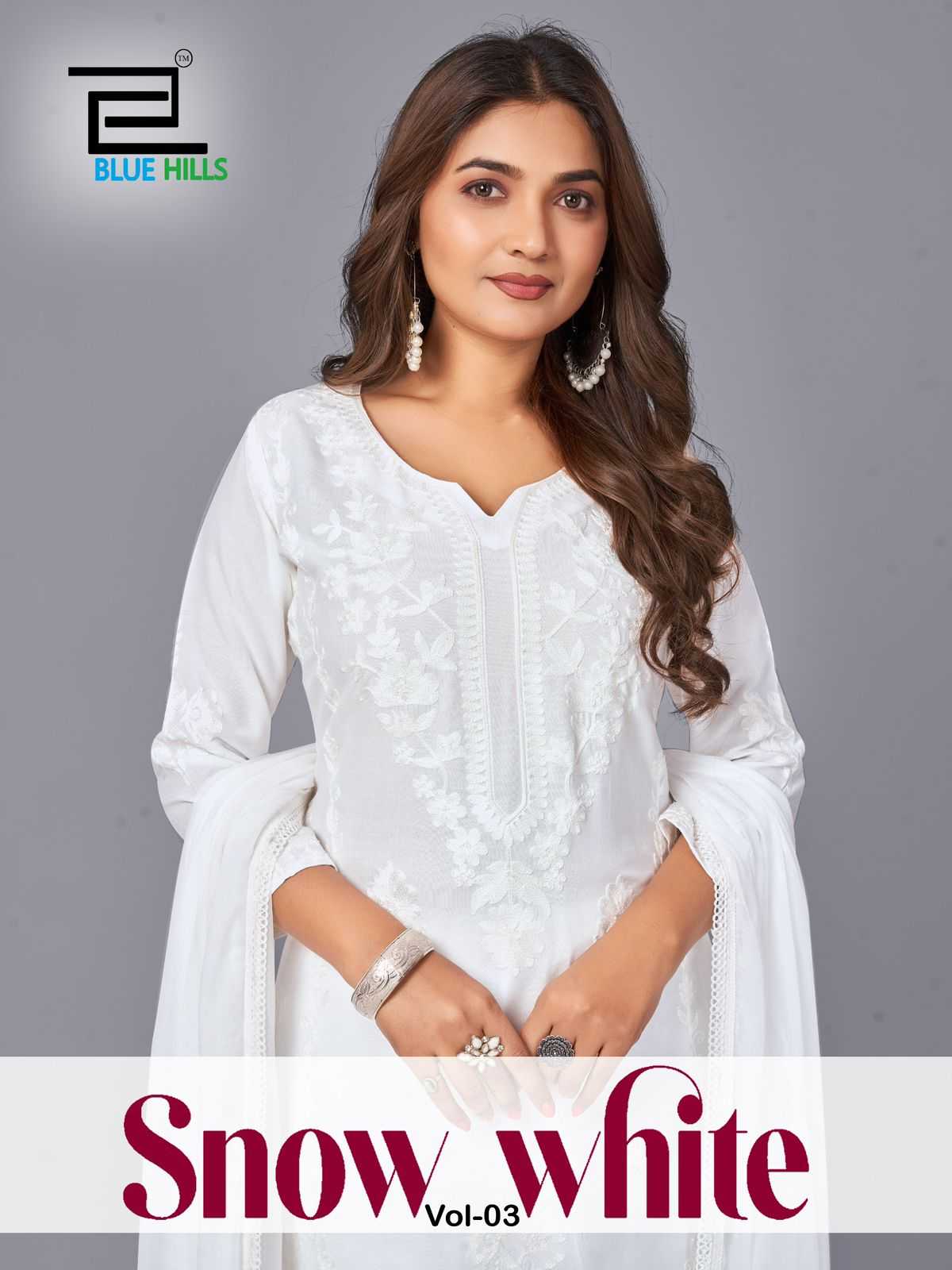 Ynf Rayon RIN190 Blue Hills-Snow White VOL -3 Setwise Collections Wholesale Kurtis Catalogs Manufacturer