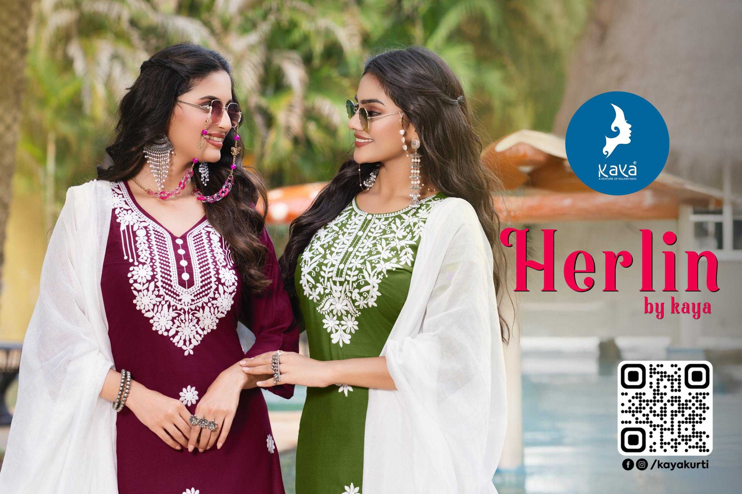 Ynf Rayon RIN190 KAYA HERLIN Setwise Collections Wholesale Kurtis Catalogs Manufacturer