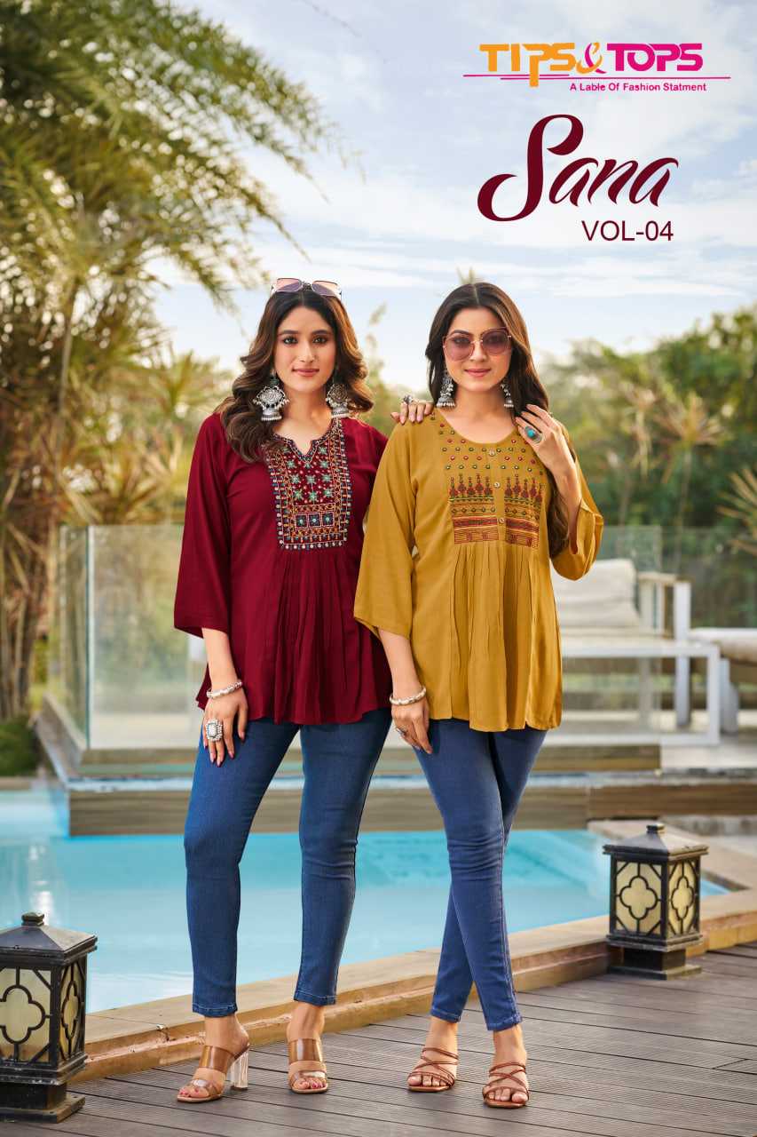Ynf Rayon RIN190 SANA Vol 04 Setwise Collections Wholesale Kurtis Catalogs Manufacturer