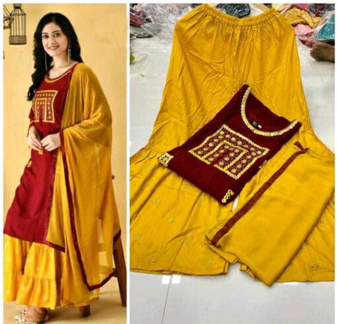 Ynf Rayon RIN222 90 Kurti Plus Size Collections Wholesale Rayon Kurtis Embroidered Kurtis Kurti With Palazzo Manufacturer
