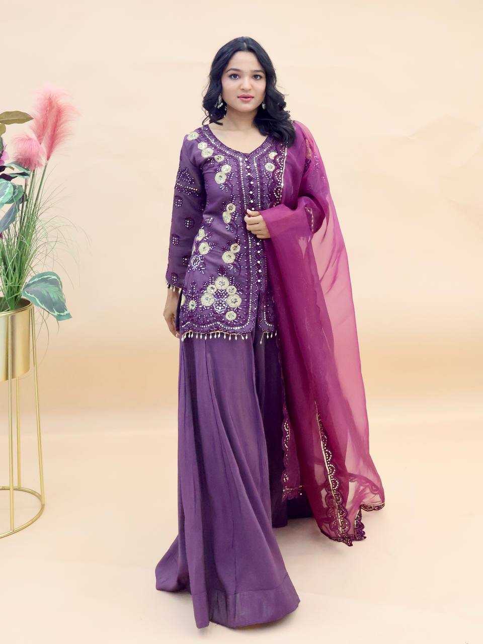 Ynf Shimmer silk KESH158 9012 Suits & Dresses Wedding Collections Festive Collections Wholesale Palazzo Suit Ladies Silk Suit Wedding Outfits Manufacturer