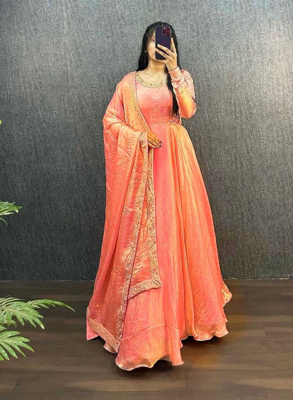 Ynf Silk KESH510 1111 Gowns Plus Size Collections Wholesale Party Wear Gowns Silk Gowns Manufacturer