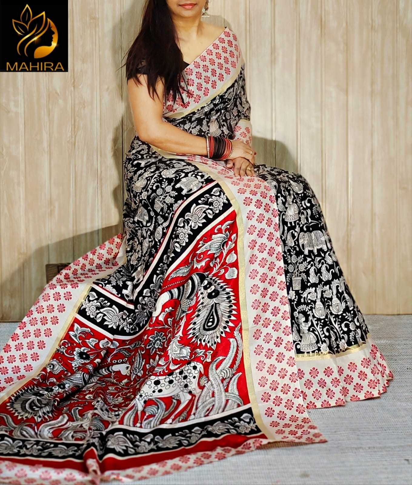 Ynf Silk RIN203 maheshwari Silk Sarees Festive Collections Wholesale Designer Silk Sarees Kalamkari Silk Sarees Mahashivratri Collections Manufacturer
