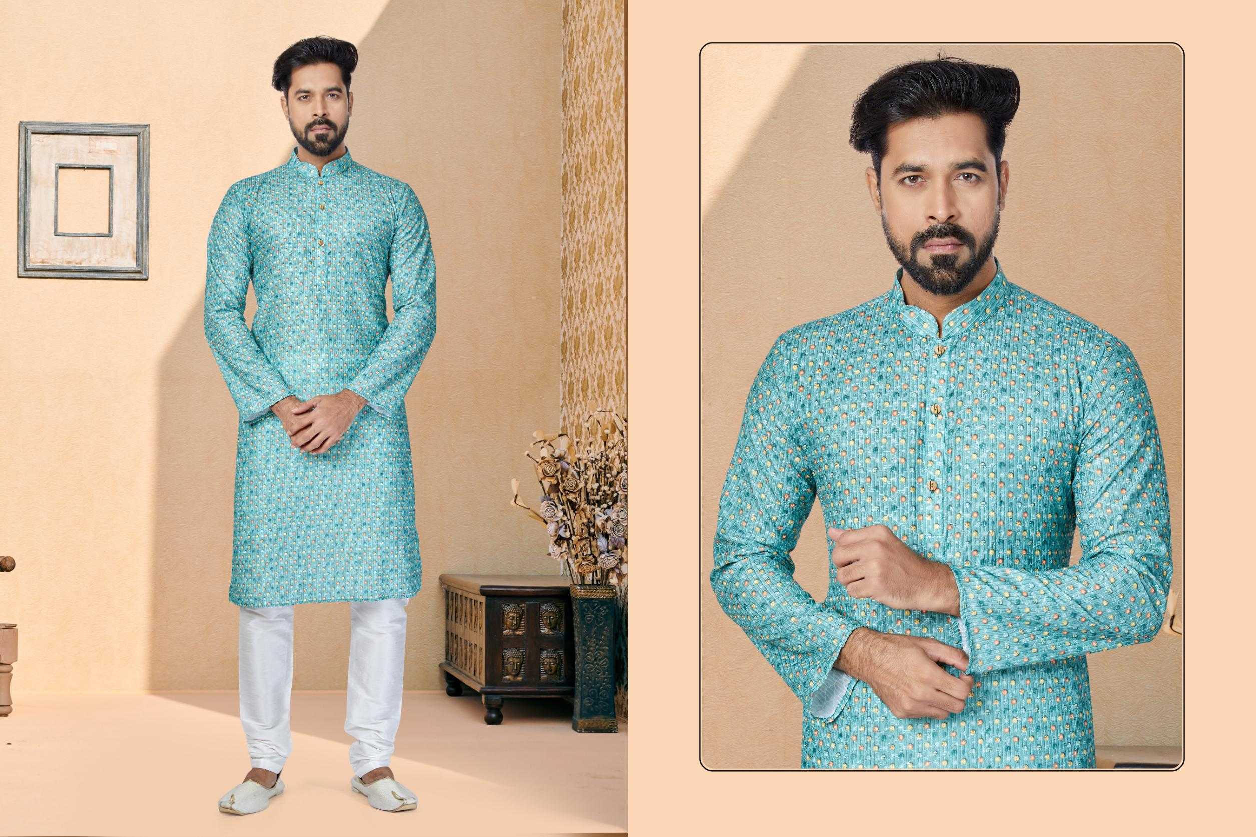 Ynf Silk RIN223 3129 C Mens Wear Wholesale Mens Kurtas Mens Kurta Pyjama Men Wedding kurta Manufacturer