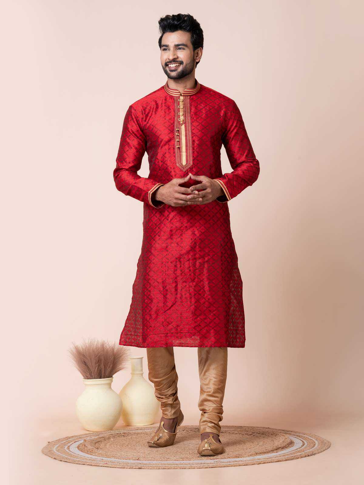 Ynf Silk RIN223 3468B Mens Wear Wholesale Mens Kurtas Mens Kurta Pyjama Men Wedding kurta Manufacturer