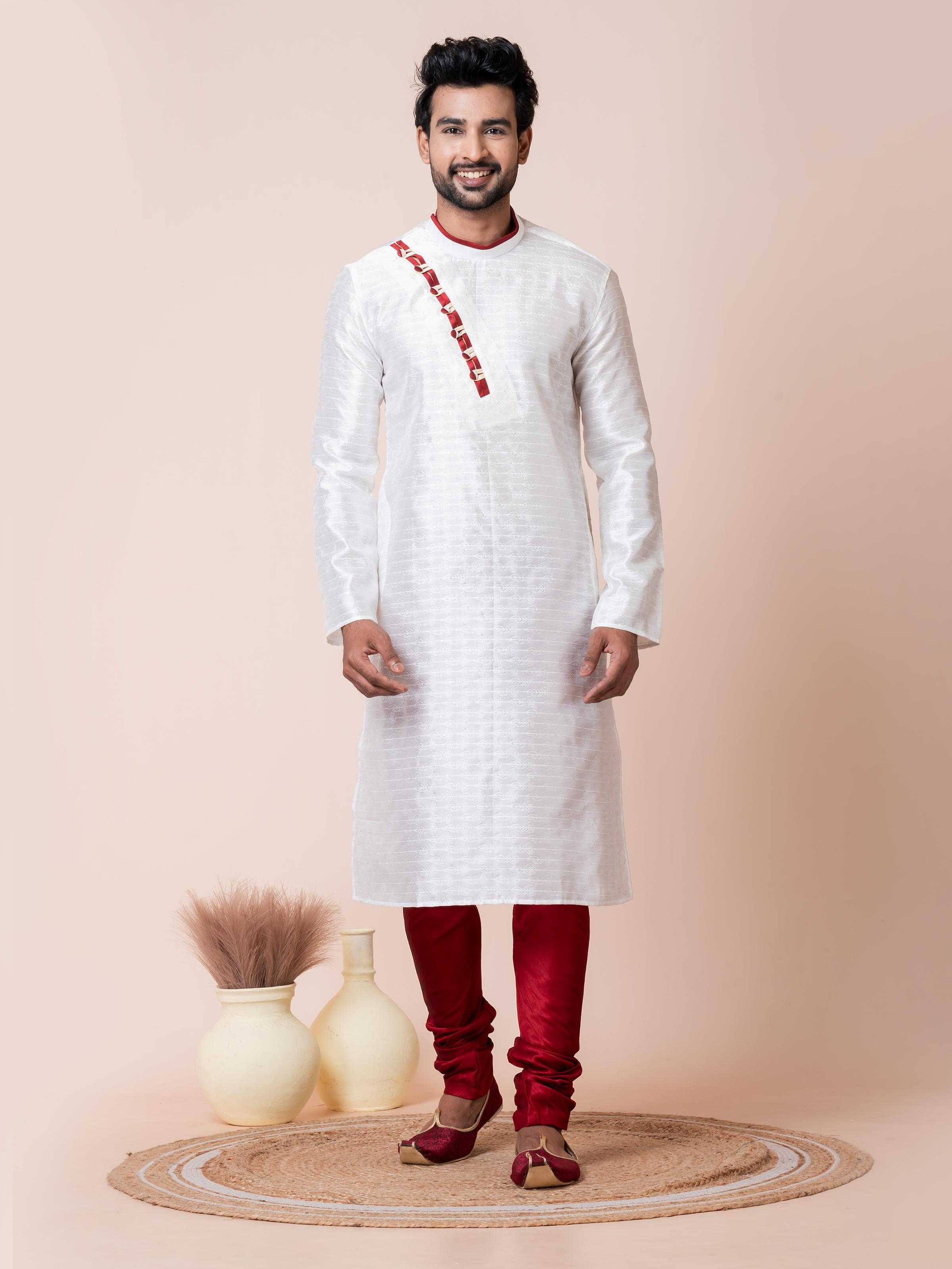 Ynf Silk RIN223 3486B Mens Wear Festive Collections Wholesale Mens Kurtas Mens Kurta Pyjama Onam Collections Manufacturer