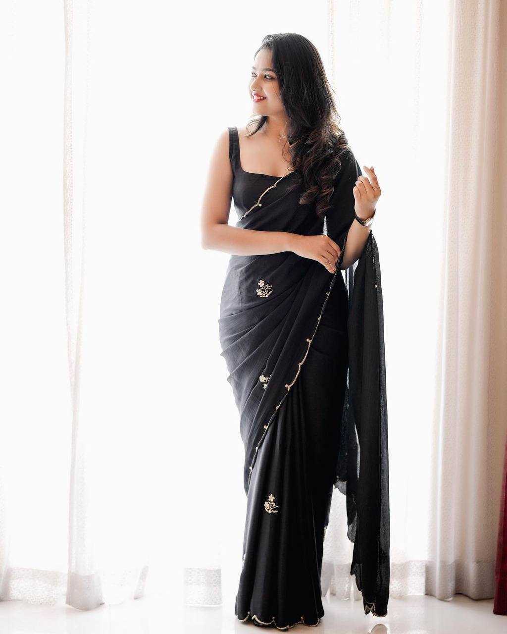 Ynf soft chinon RIN105 BLACK BEAUTY Sarees Wedding Collections Festive Collections Wholesale Party Wear Sarees Cutwork Saree Sarees With Blouse Manufacturer