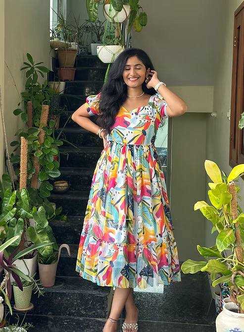 Ynf Soft Cotton RIN218 1070 Gowns Wedding Collections Festive Collections Wholesale Printed Gowns Party Gowns Indo-Western Gowns Manufacturer