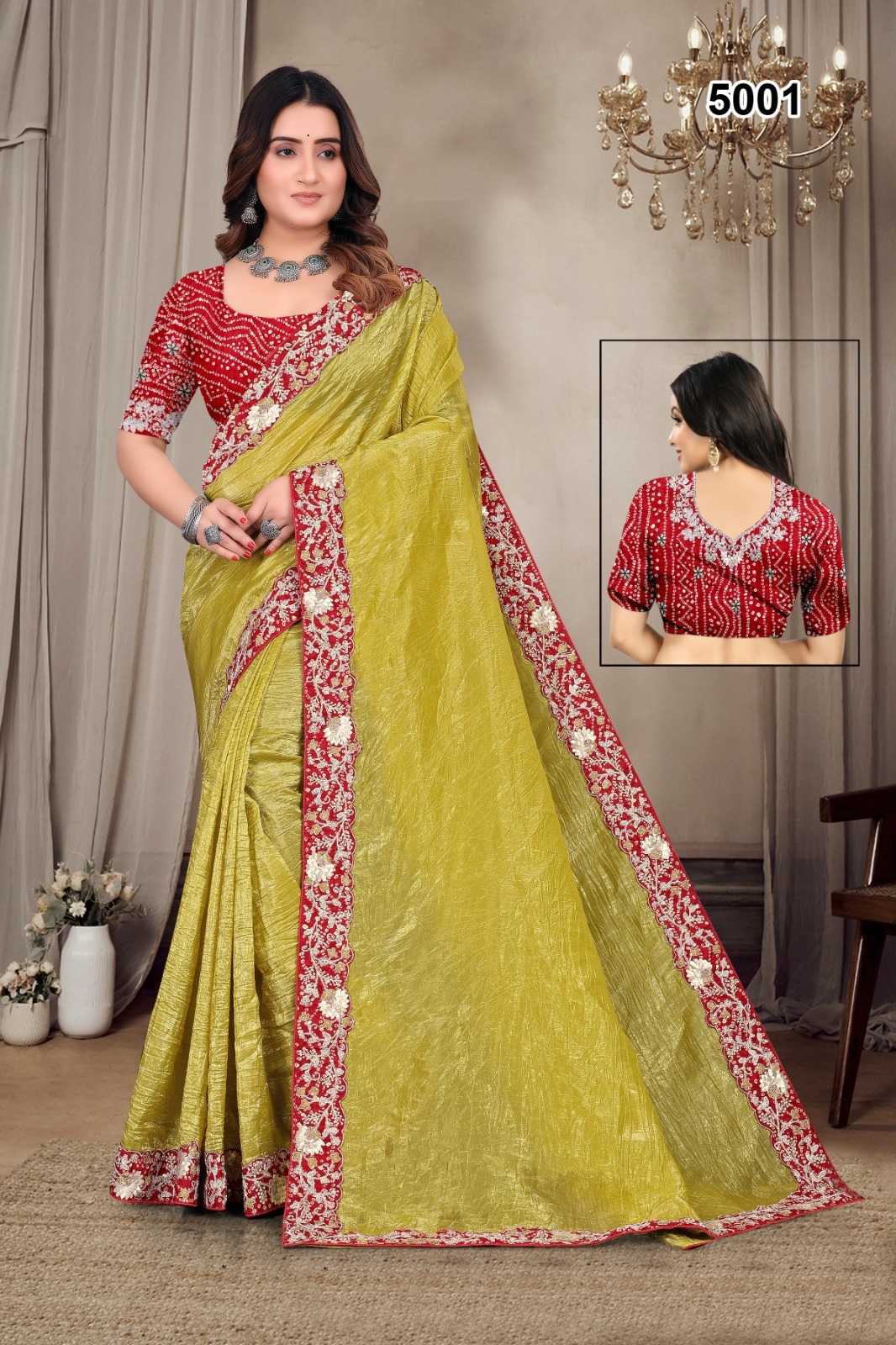 Ynf Soft Gold Crush KESH114 5001 Sarees Wedding Collections Wholesale Fancy Sarees Embroidered Sarees Stone Work Saree Manufacturer