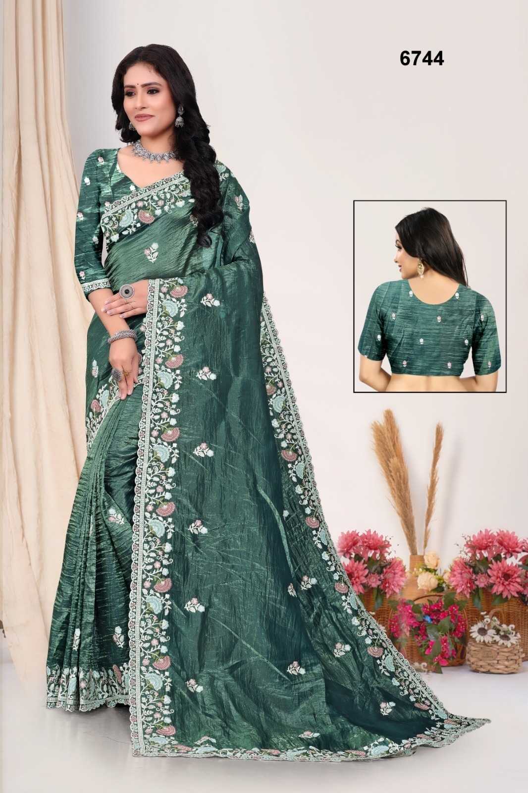 Ynf Soft Gold Crush KESH114 6744 Sarees Wedding Collections Festive Collections Wholesale Sequence Sarees Embroidered Sarees Stone Work Saree Manufacturer