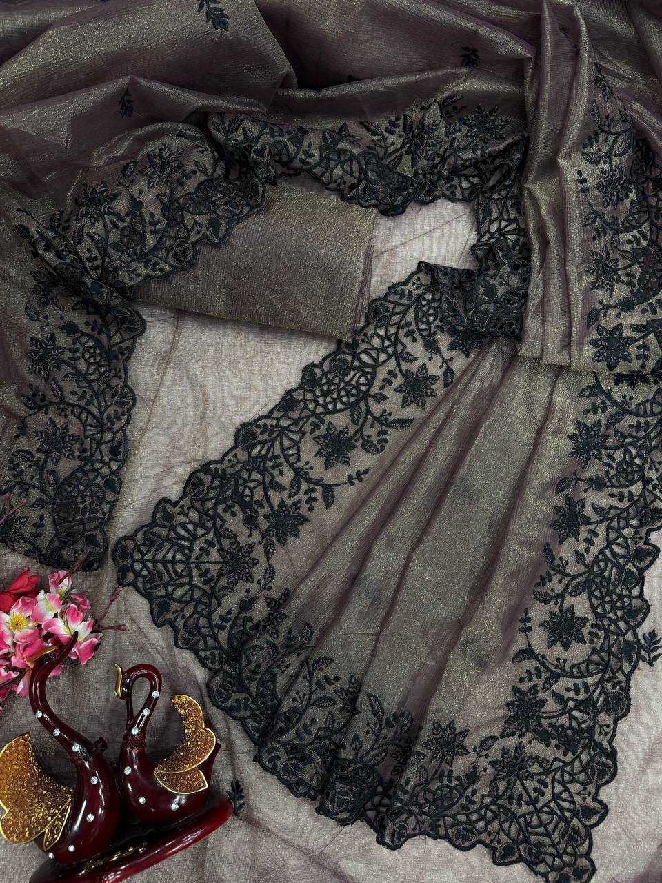 Ynf Soft Gold Crush KESH151 5467 Sarees Wedding Collections Festive Collections Wholesale Embroidered Sarees Cutwork Saree Black Sarees Manufacturer