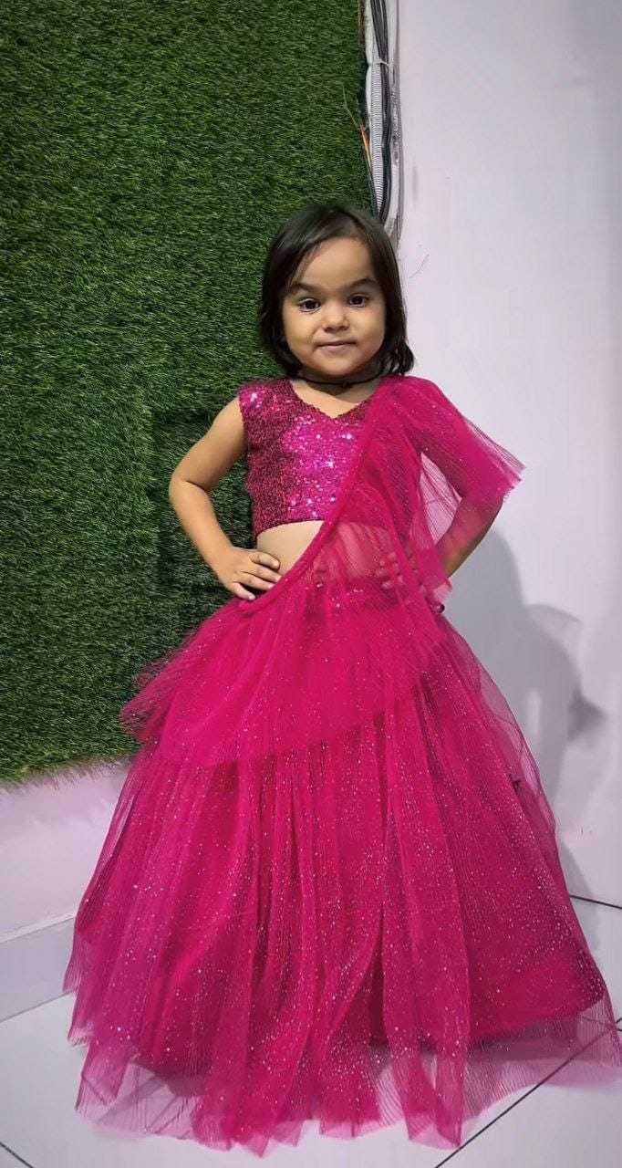 Ynf Soft Net RIN157 8113 Kids Wear Wholesale Kids Gown Kids Ethnic Gowns Manufacturer