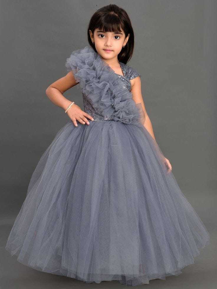 Ynf Soft Net RIN157 8152 Kids Wear Wholesale Kids Gown Kids Ethnic Gowns Manufacturer