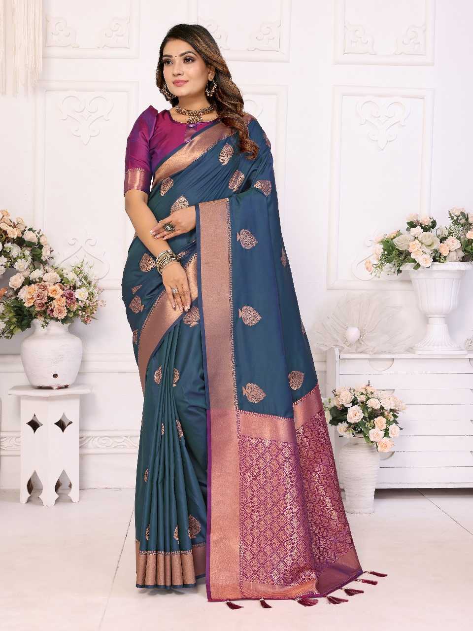 Ynf Soft Silk RIN144 vardhman Silk Sarees Wedding Collections Festive Collections Wholesale Soft Silk Sarees Banarasi Silk Sarees With Zari Work Bridesmaid Outfits Manufacturer