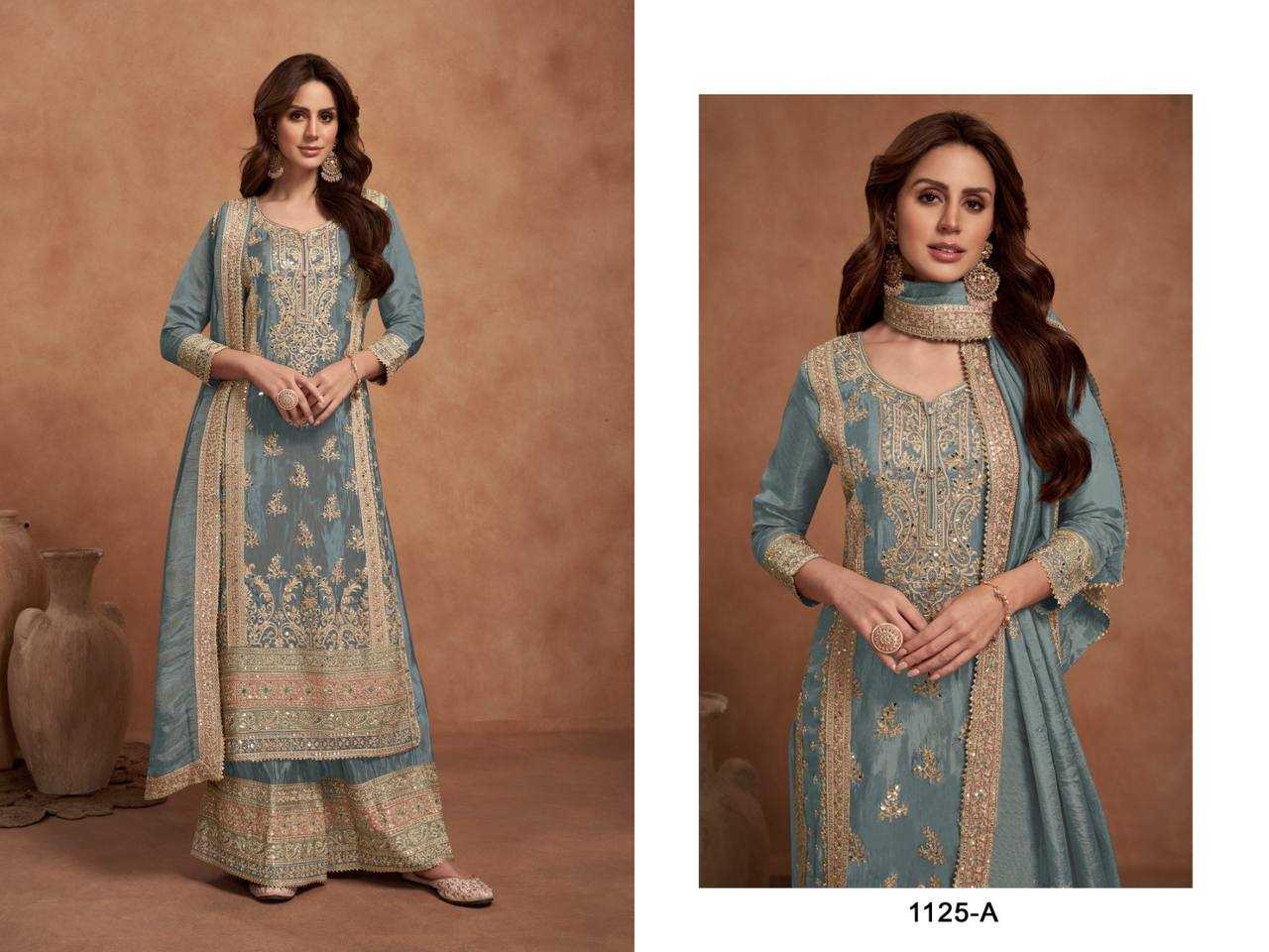 Ynf Soft Vichitra KESH504 1125 Suits & Dresses Wedding Collections Festive Collections Wholesale Palazzo Suit Semi Stitched Suits Wedding Outfits Manufacturer