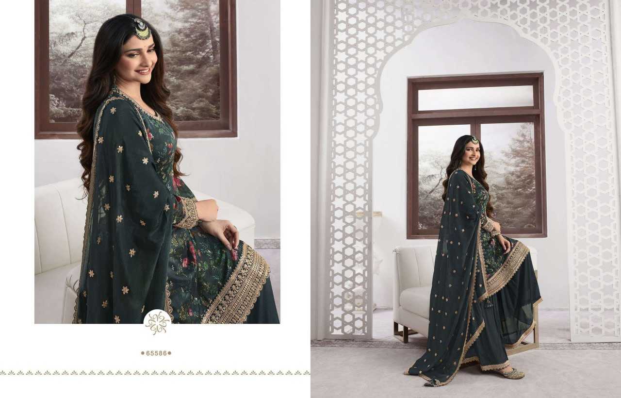 Ynf Soft Vichitra KESH504 65581 Suits & Dresses Wedding Collections Festive Collections Wholesale Printed Suits Embroidery Suits Palazzo Suit Manufacturer