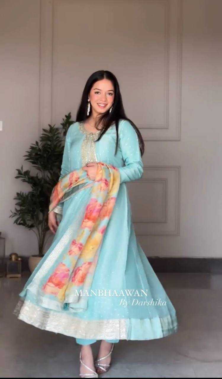 Ynf Tabby Silk Organza KESH506 1165 Gowns Wholesale Fancy Gowns Embroidery Gowns Anarkali Gown Manufacturer