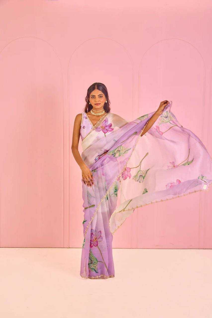 Ynf Tabby Silk Organza RIN105 KAAYA 2.0 Sarees Wedding Collections Festive Collections Wholesale Organza Sarees Printed Sarees Hand Work Sarees Manufacturer