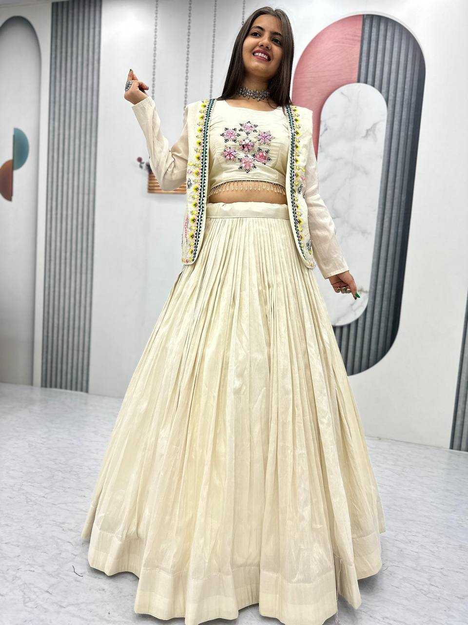 Ynf Tissue KESH496 522 Lehengas Western Wears Festive Collections Wholesale Jacket Style Lehenga Shimmer Lehenga Lehenga With Blouse Manufacturer