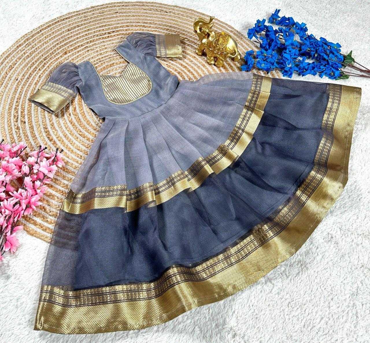 Ynf Tissue Silk KESH505 335 Kids Wear Wholesale Kids Gown Kids Ethnic Gowns Manufacturer