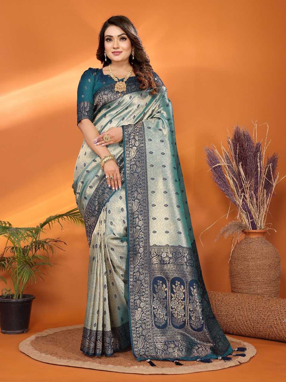Ynf Tissue Silk RIN144 Devika Silk Sarees Wedding Collections Festive Collections Wholesale Handloom Sarees Designer Silk Sarees Zari Border Silk Sarees Manufacturer