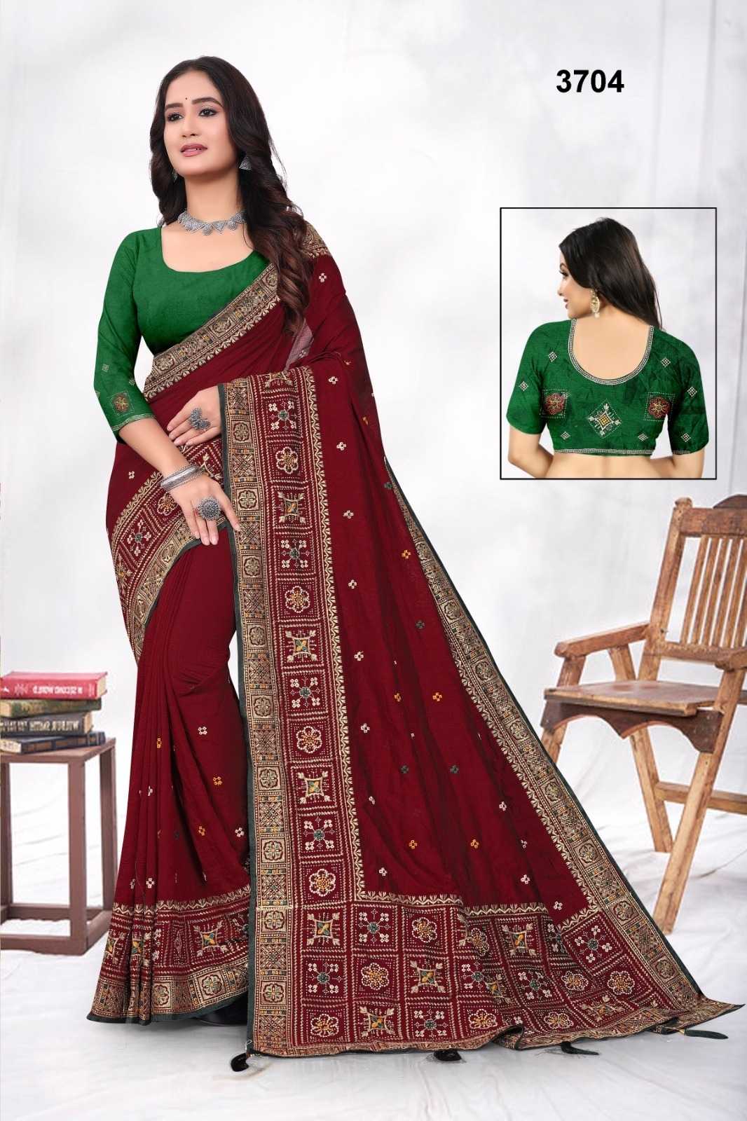 Ynf Vichitra Silk KESH114 3704 Silk Sarees Wedding Collections Festive Collections Wholesale Designer Silk Sarees Silk Sarees For Weddings Silk Sarees With Stone Work Manufacturer