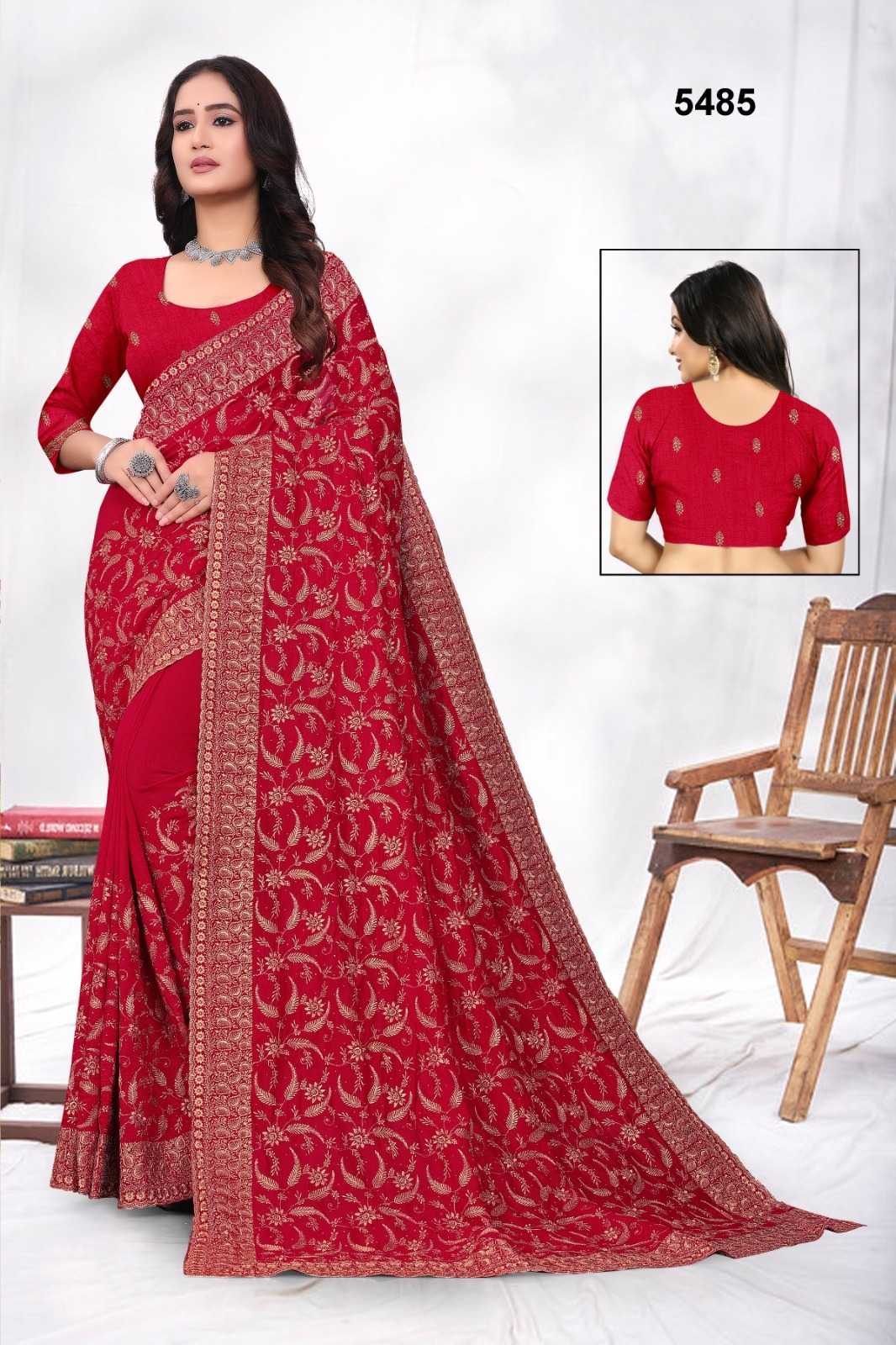 Ynf Vichitra Silk KESH114 5485 Silk Sarees Wedding Collections Festive Collections Wholesale Zari Border Silk Sarees Embroidered Silk Sarees Silk Sarees With Stone Work Manufacturer
