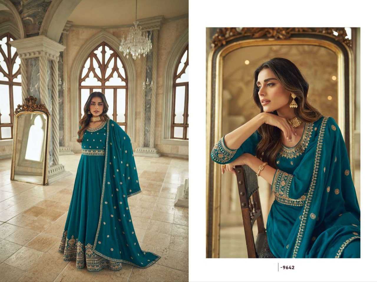 Ynf Vichitra Silk KESH504 96413 Gowns Wedding Collections Festive Collections Wholesale Embroidery Gowns Silk Gowns Sequin Gowns Manufacturer