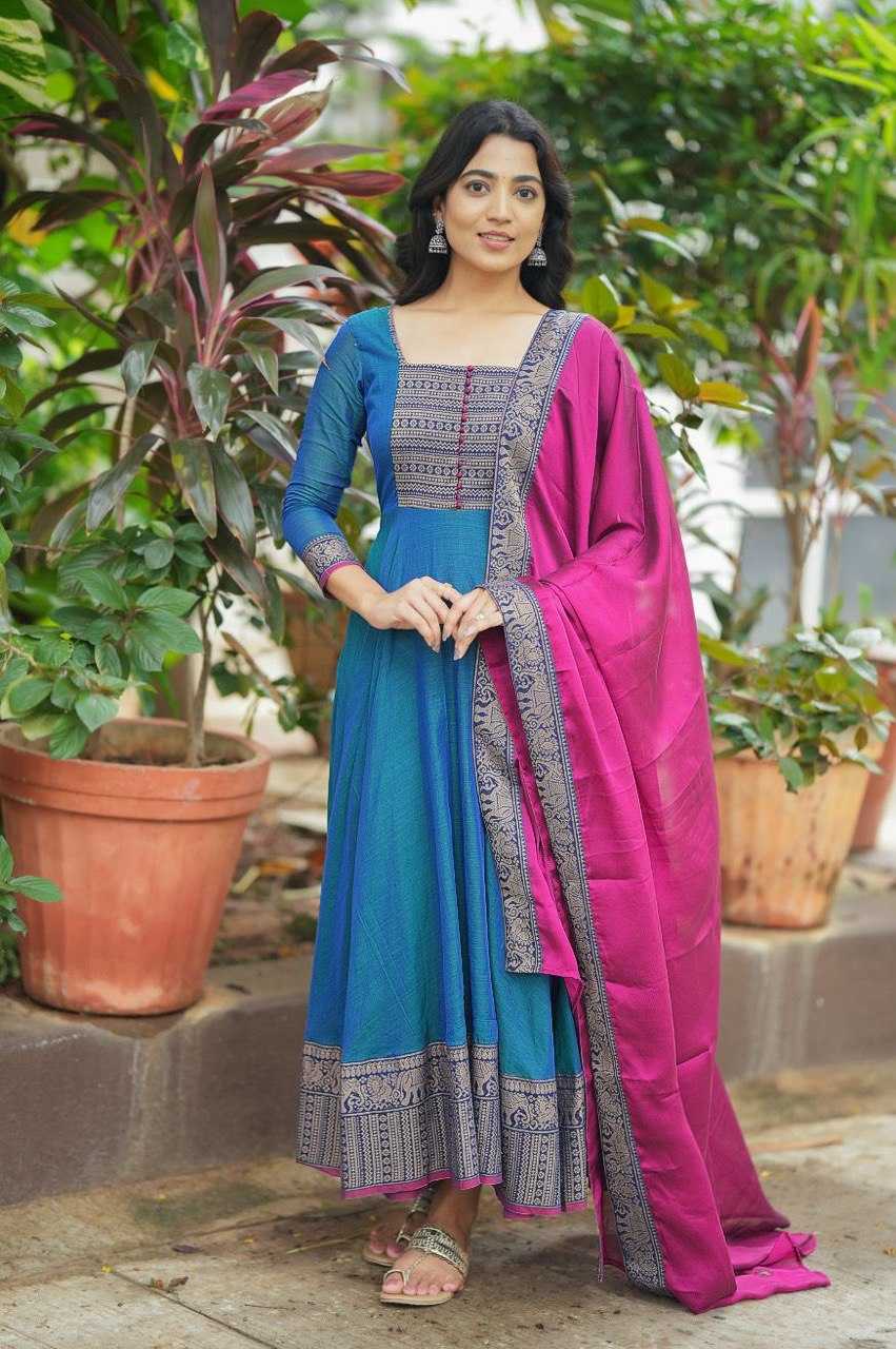 Ynf Vichitra Silk KESH510 1108 Gowns Plus Size Collections Wholesale Fancy Gowns Designer Gowns Manufacturer