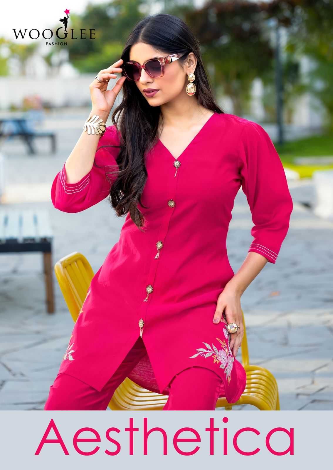 Ynf Viscose RIN190 WOOGLEE Asthetica Setwise Collections Wholesale Kurtis Catalogs Manufacturer