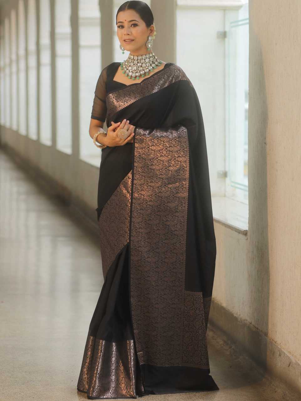 Ynf Art Silk KESH522 119 Sarees Wedding Collections Festive Collections Wholesale Black Sarees Silk Sarees Zari Sarees Manufacturer