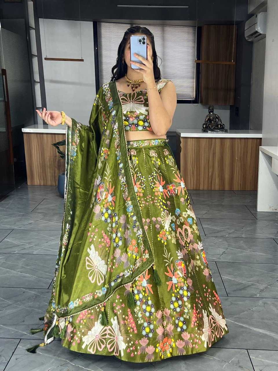 Ynf Art Silk RIN119 6134 Lehengas Wedding Collections Festive Collections Wholesale Silk Lehenga Printed Lehenga Gota Patti Lehenga Manufacturer
