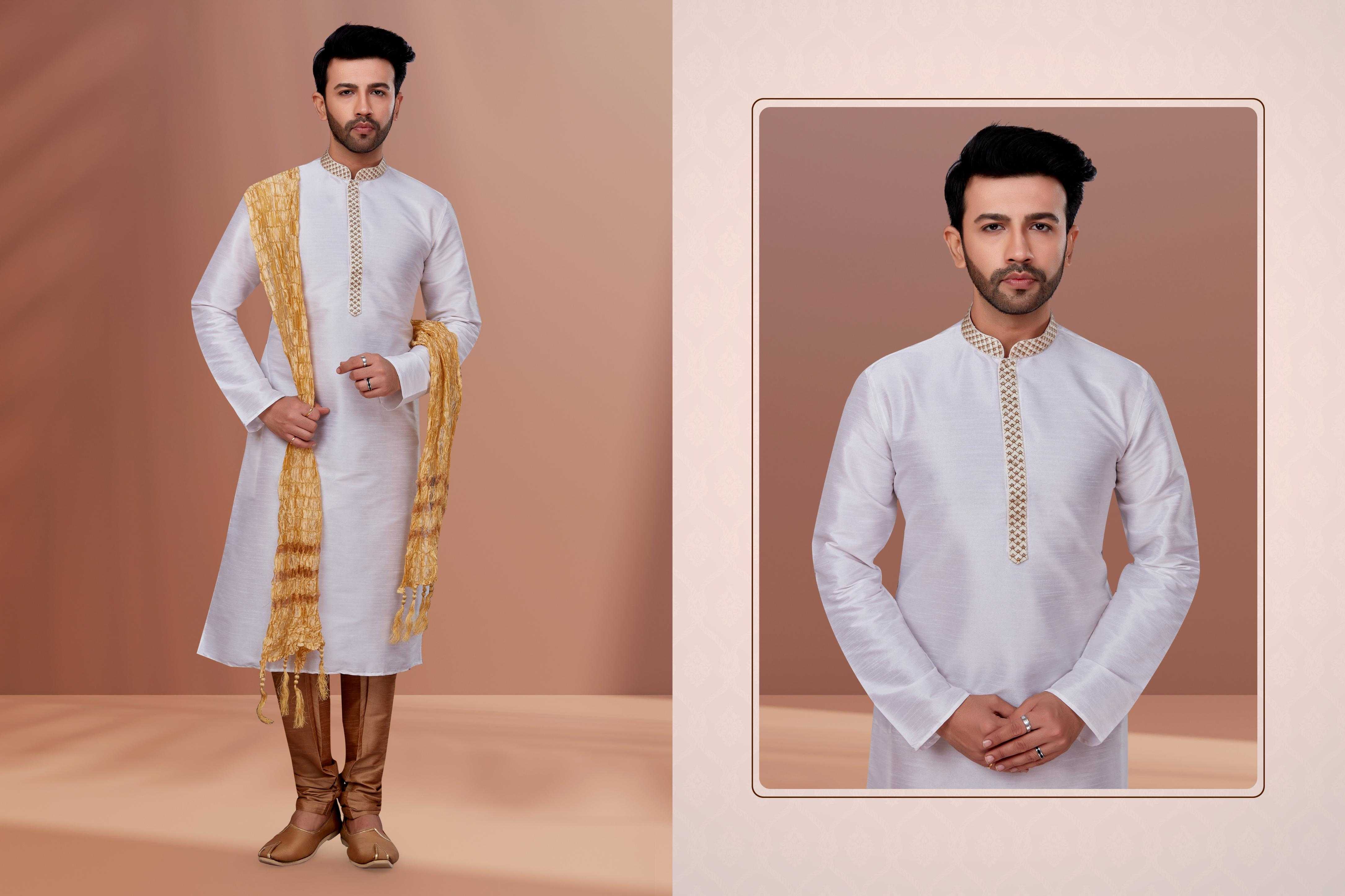 Ynf Banarasi Jacquard RIN223 3010C Mens Wear Festive Collections Wholesale Mens Kurtas Mens Kurta Pyjama Onam Collections Manufacturer