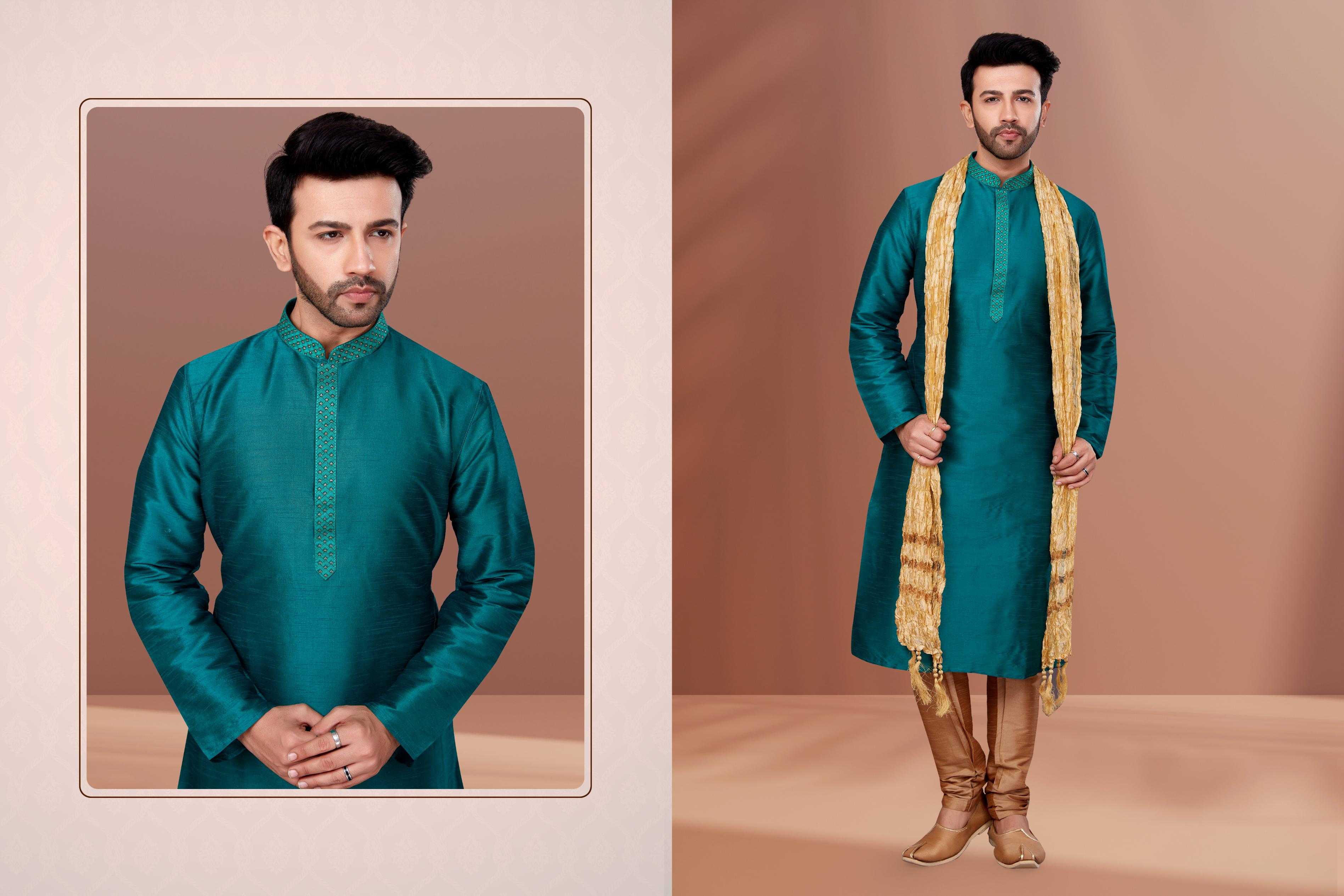 Ynf Banarasi Jacquard RIN223 3015B Mens Wear Wholesale Mens Kurtas Mens Kurta Pyjama Men Wedding kurta Manufacturer