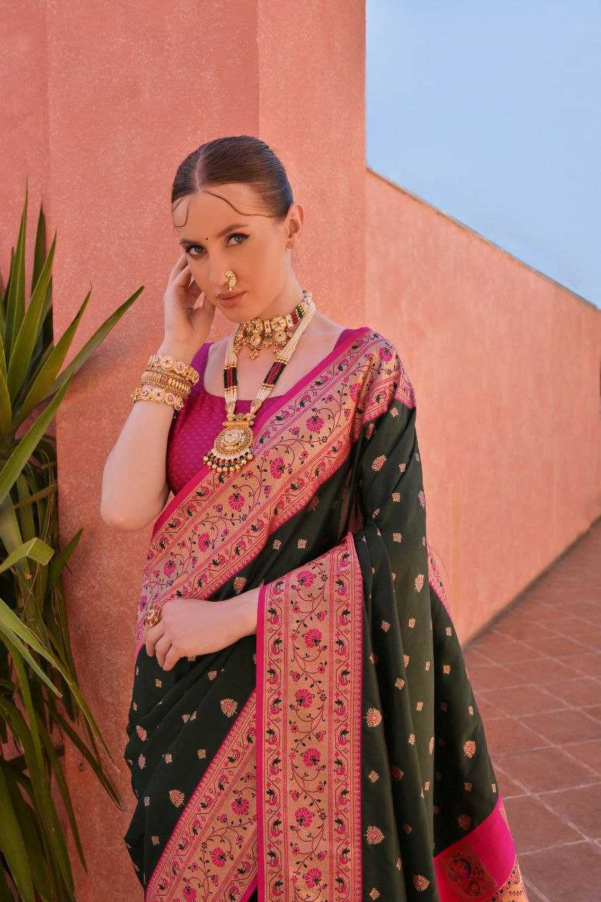 Ynf Banarasi Soft Silk KESH532 PAITHANI NISHA Sarees Wholesale Embroidered Sarees Zari Border Sarees Traditional Sarees Manufacturer