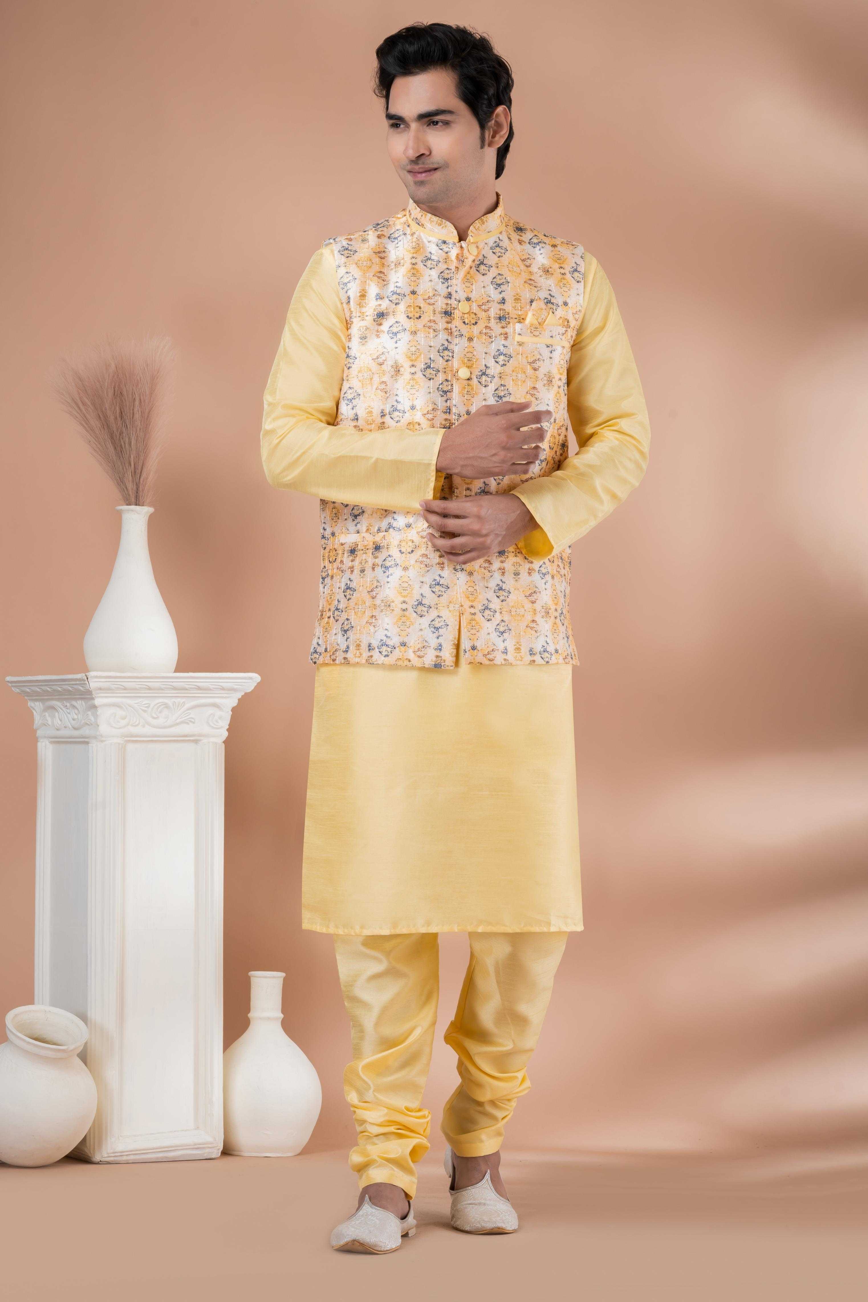 Ynf Banarasi Soft Silk RIN223 2332C Mens Wear Wholesale Nehru Jacket Festive & Wedding Coats Modi Jackets Manufacturer
