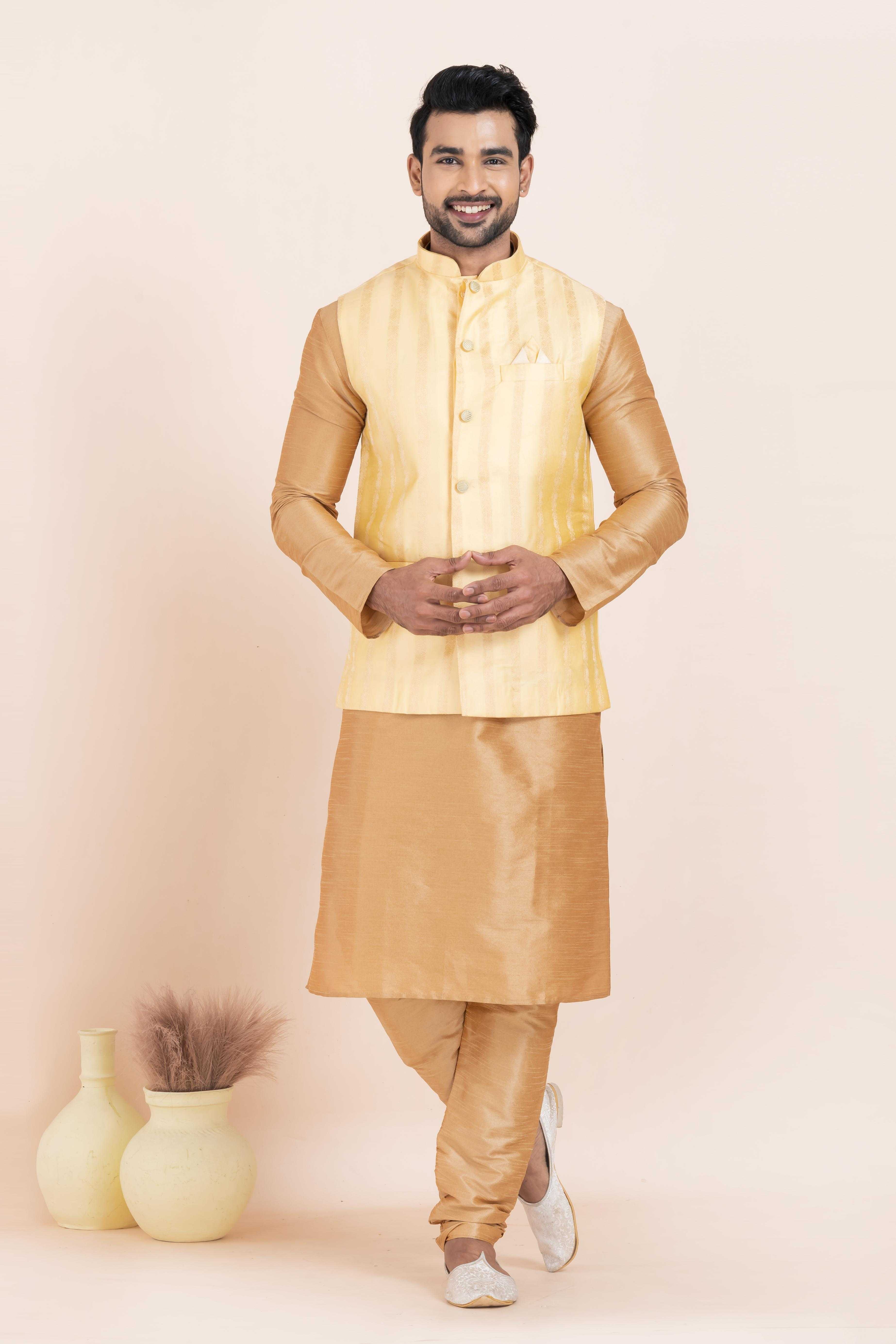 Ynf Banarasi Soft Silk RIN223 2363B Mens Wear Wholesale Nehru Jacket Festive & Wedding Coats Modi Jackets Manufacturer