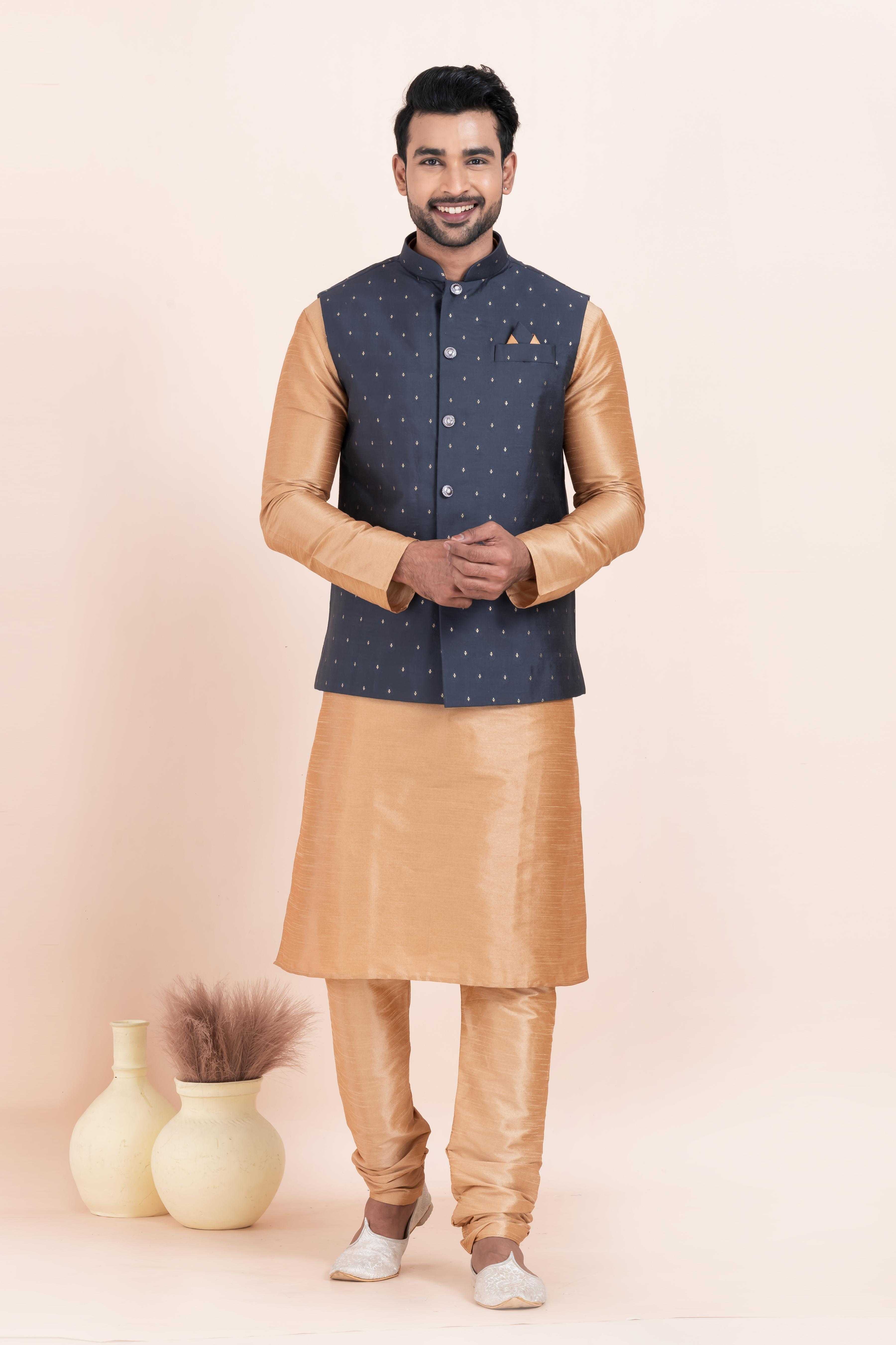 Ynf Banarasi Soft Silk RIN223 2364B Mens Wear Wholesale Nehru Jacket Festive & Wedding Coats Modi Jackets Manufacturer