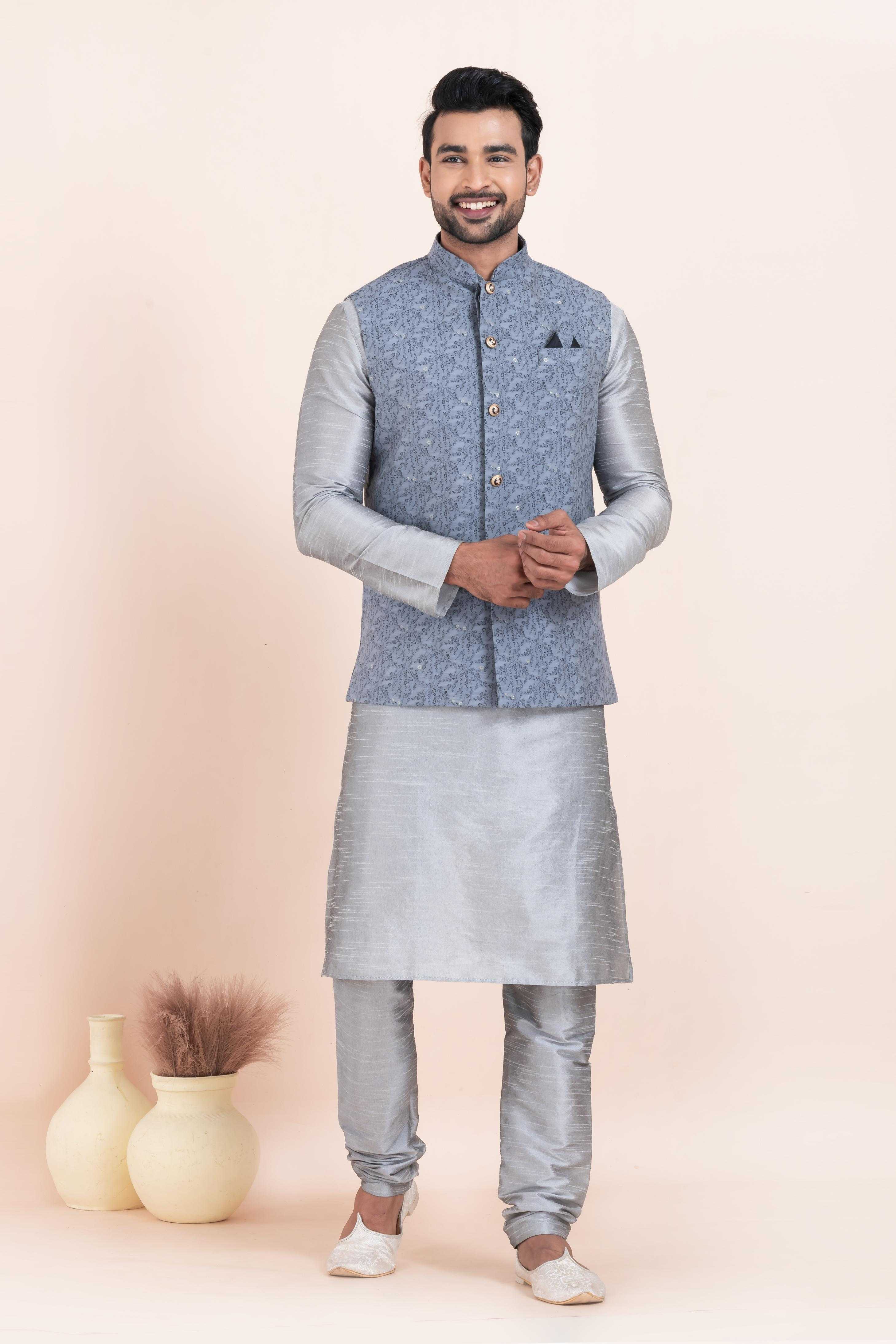Ynf Banarasi Soft Silk RIN223 2365C Mens Wear Wholesale Nehru Jacket Festive & Wedding Coats Modi Jackets Manufacturer