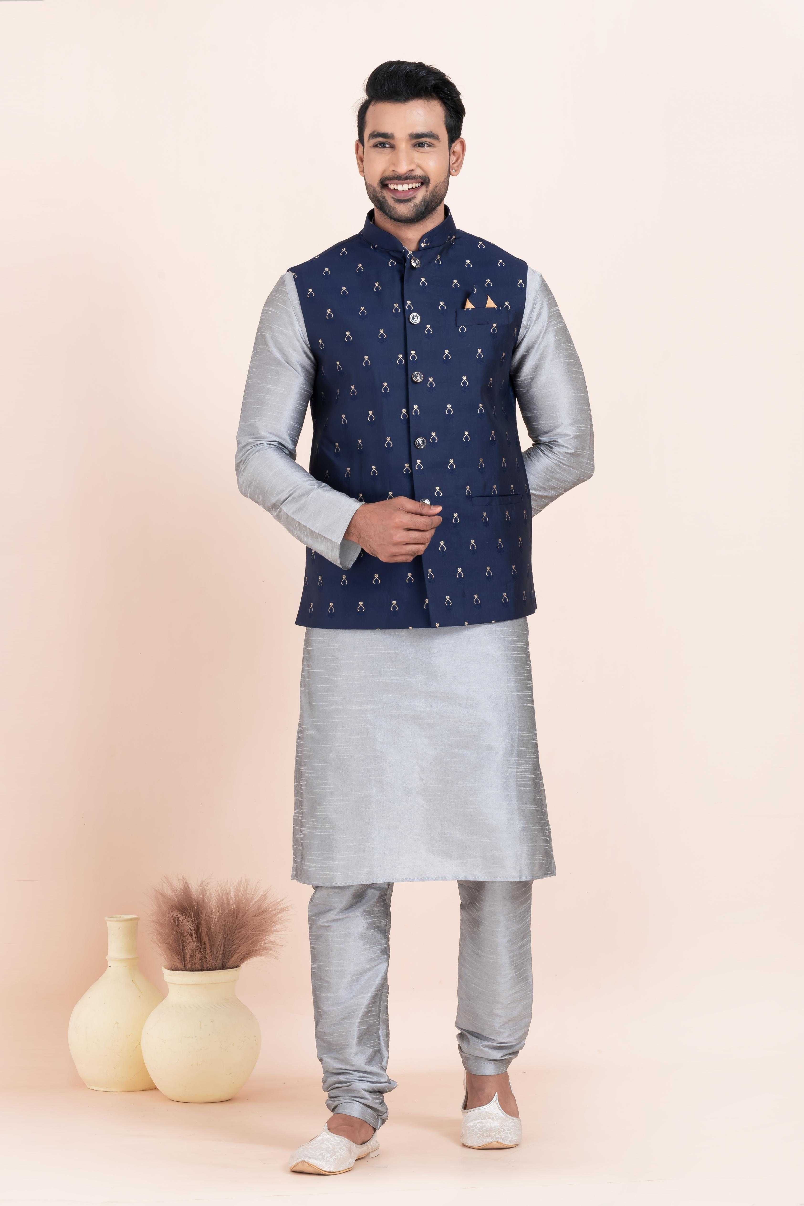 Ynf Banarasi Soft Silk RIN223 2367C Mens Wear Wholesale Nehru Jacket Festive & Wedding Coats Modi Jackets Manufacturer