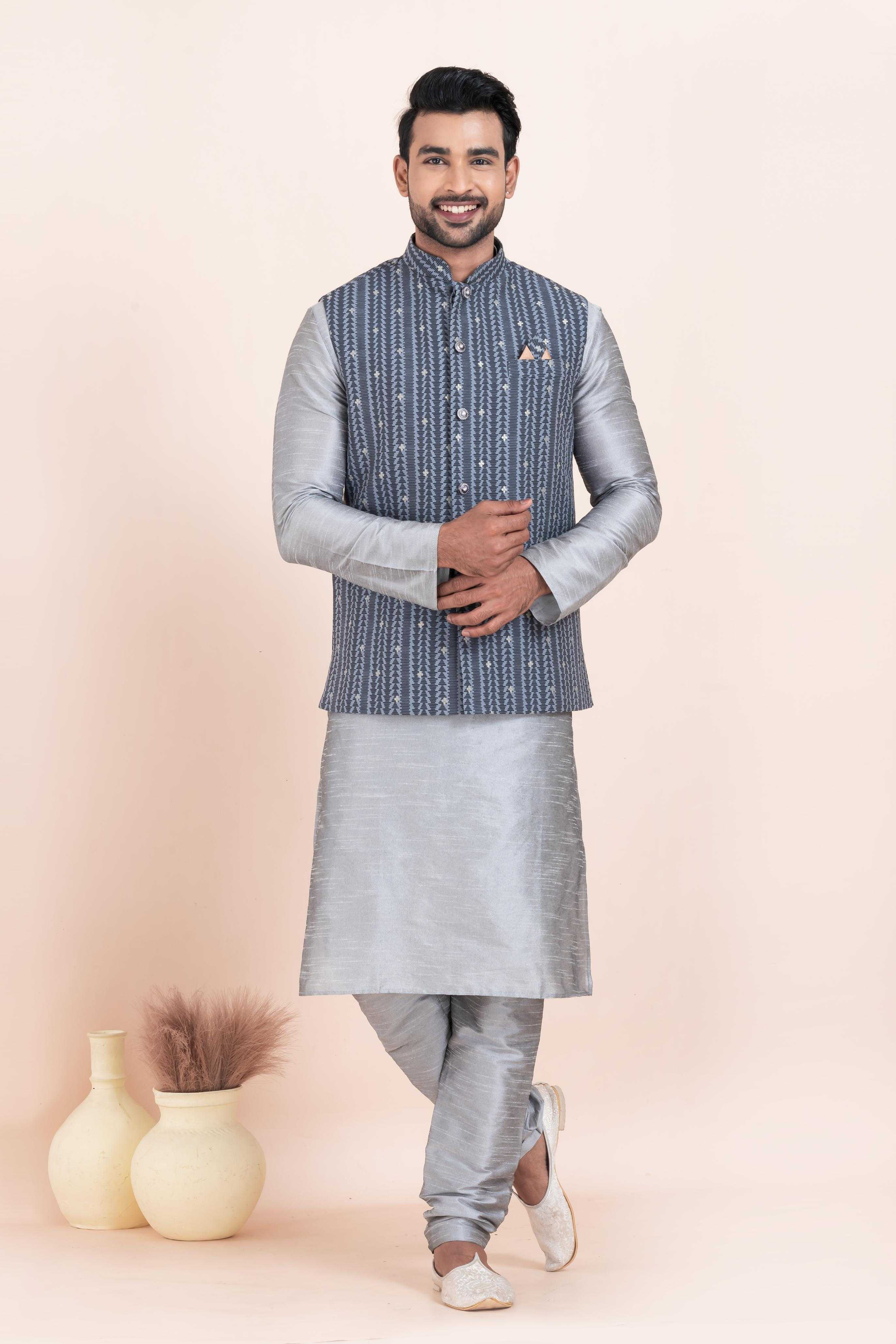 Ynf Banarasi Soft Silk RIN223 2368C Mens Wear Wholesale Nehru Jacket Festive & Wedding Coats Modi Jackets Manufacturer