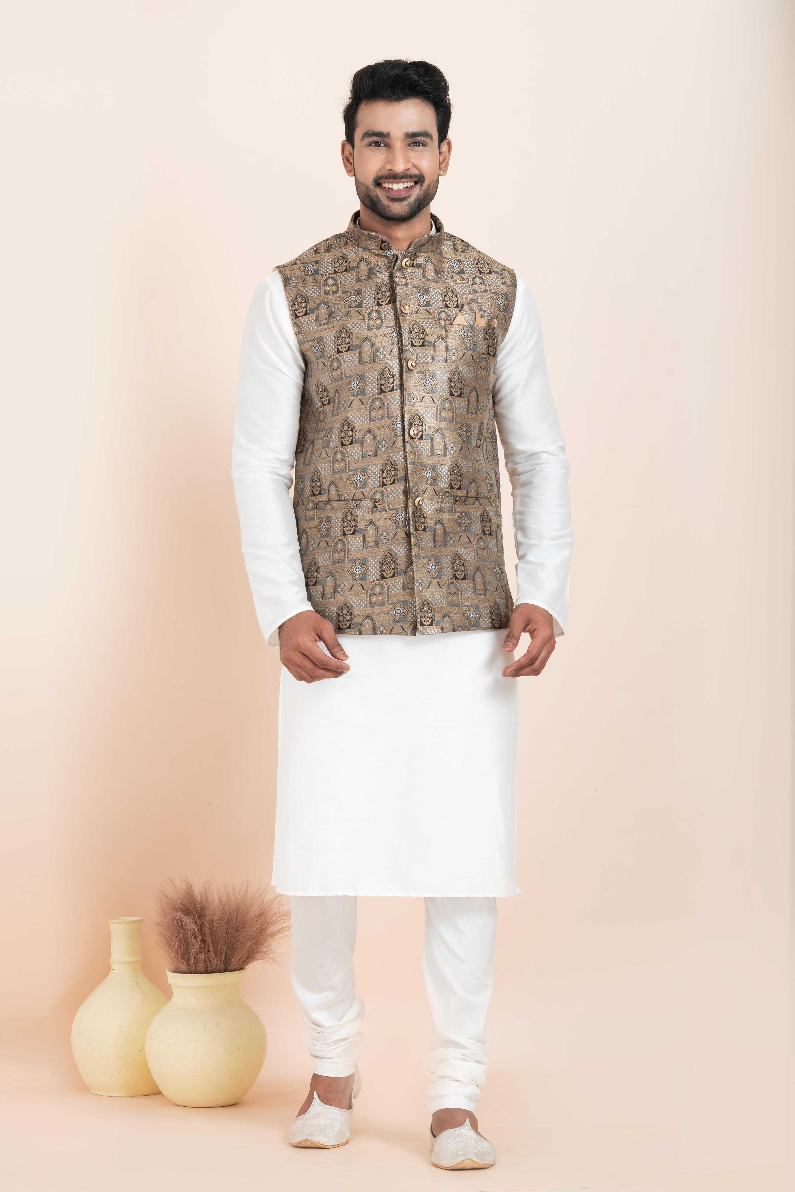 Ynf Banarasi Soft Silk RIN223 2376C Mens Wear Festive Collections Wholesale Nehru Jacket Onam Collections Modi Jackets Manufacturer