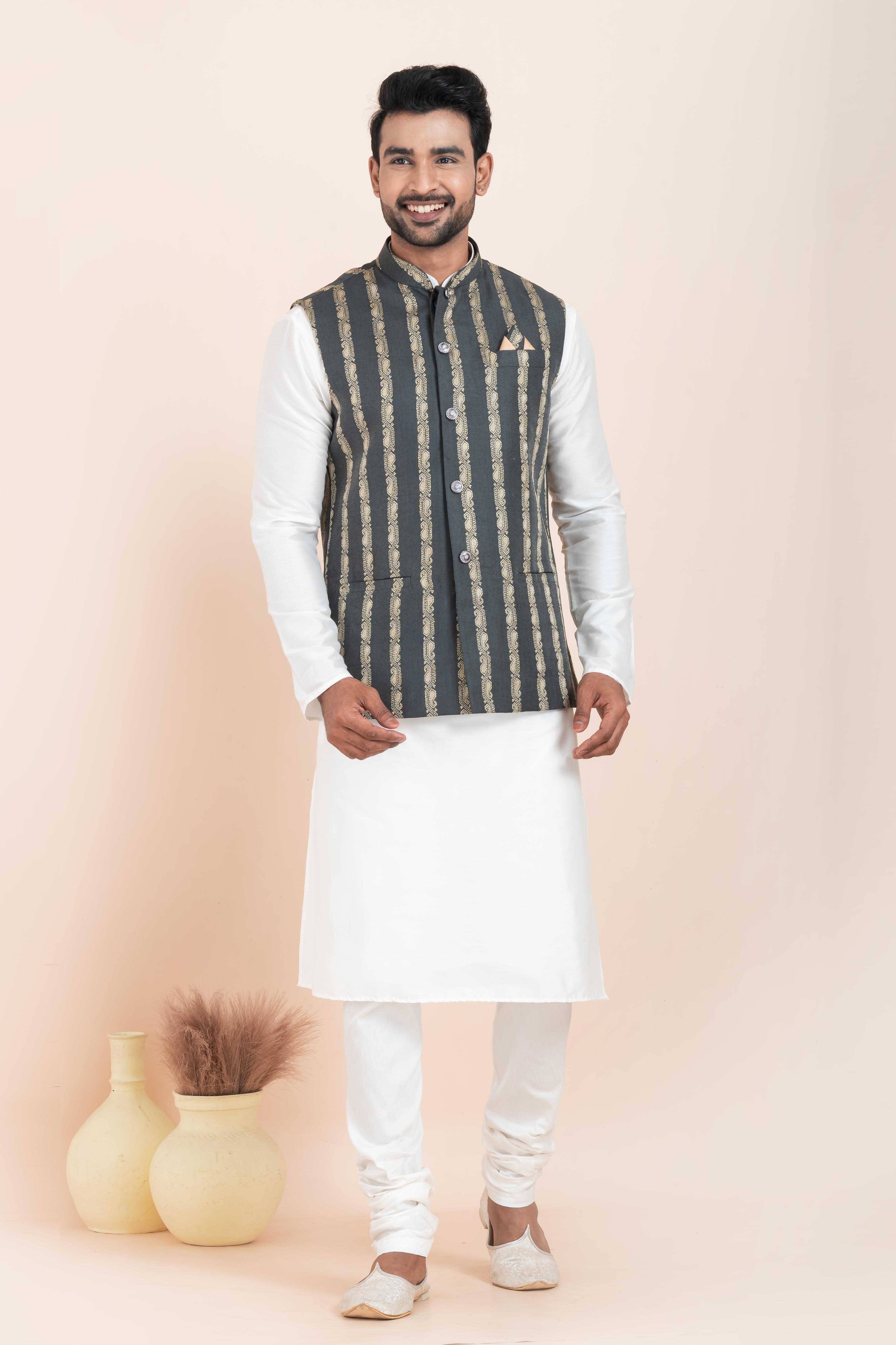 Ynf Banarasi Soft Silk RIN223 2379A Mens Wear Festive Collections Wholesale Nehru Jacket Onam Collections Modi Jackets Manufacturer