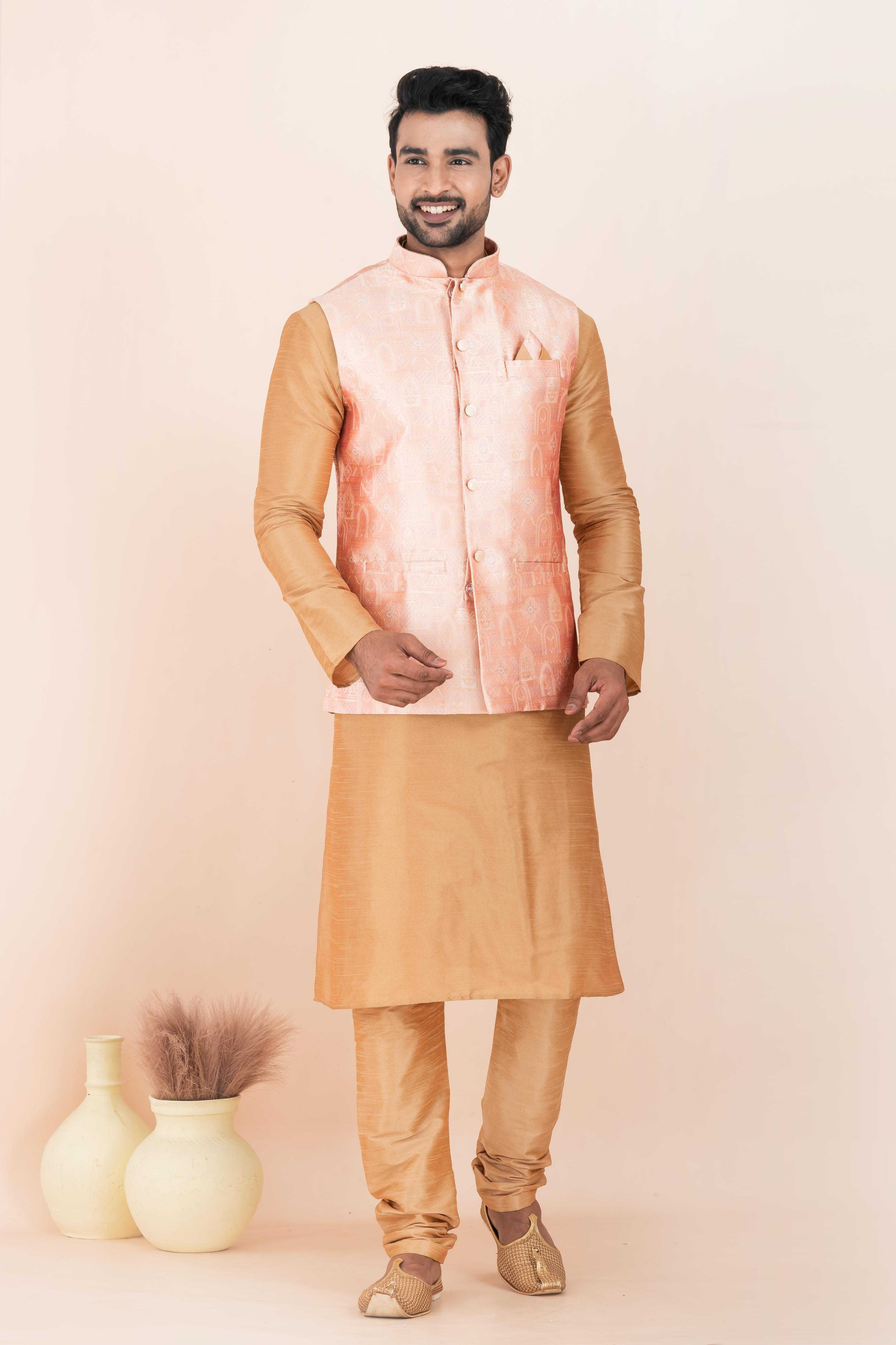 Ynf Banarasi Soft Silk RIN223 2380C Mens Wear Wholesale Nehru Jacket Festive & Wedding Coats Modi Jackets Manufacturer